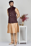 Brown Indian Boys Waistcoat - Asian Party Wear