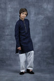 BLUE WHITE BOYS KURTA PAJAMA SET