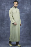 Beige Omani Style Thobe Jubba - Asian Party Wear