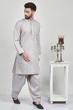 Fawn Embroidered Eid Kurta Shalwar - Asian Party Wear