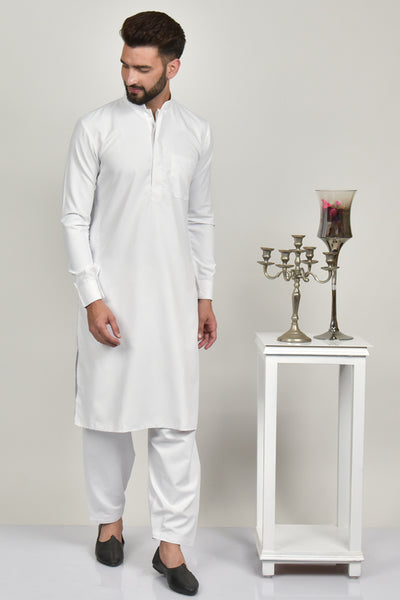 White EId Kurta Shalwar For Men