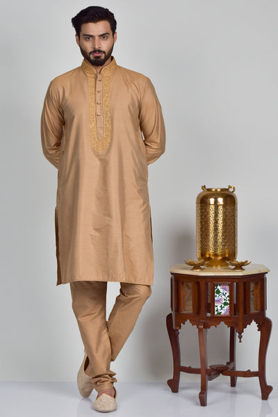 Brown Indian Mens Kurta Pajama - Asian Party Wear