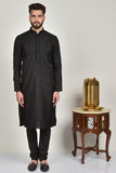 Black Embroidered Kurta Pajama for Pakistani Men - Asian Party Wear