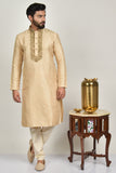 Gold Embroidered Stylish Mens Kurta Pajama - Asian Party Wear