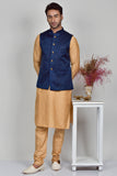 Blue Slim Fit Formal Waistcoat - Asian Party Wear