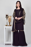 BLACK GEORGETTE GHARARA DESIGNER READYMADE DRESS