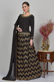 BLACK DESIGNER PARTY WEAR WEDDING LEHENGA SUIT