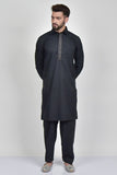 Black Stylish Kurta Shalwar Pakistani Mens Suit - Asian Party Wear