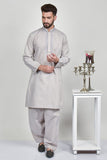 Fawn Embroidered Eid Kurta Shalwar - Asian Party Wear