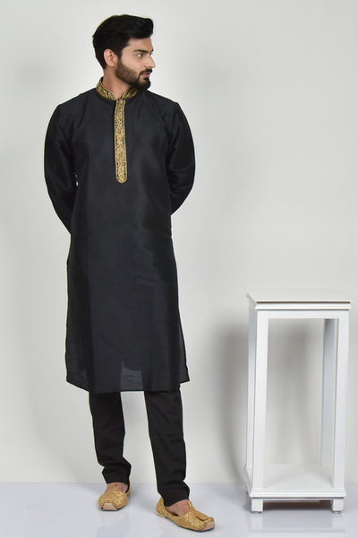 Black Pakistani Boys Readymade Kurta Pajama - Asian Party Wear