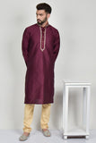 Maroon Embroidered Formal Mens Kurta Pajama - Asian Party Wear