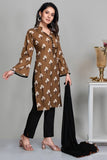 BROWN & BLACK CREPE PRINTED READYMADE SALWAR SUIT