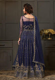 Navy Blue Indian Designer Wedding Anarkali Suit