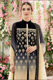 Black Cream Two Tone Embroidered Dress