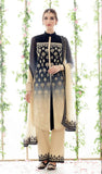 Black Cream Two Tone Embroidered Dress