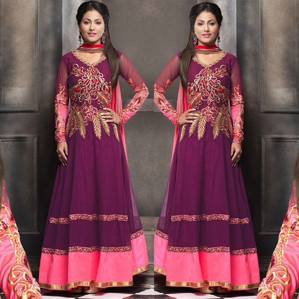 Purple Two Tone Bollywood Style Anarkali Suit