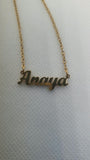 Women's Script Name Plate Anaya Personalized Necklace