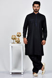 Black Kurta Shalwar Men's Traditional outfit - Asian Party Wear