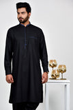 Black Kurta Shalwar Men's Traditional outfit - Asian Party Wear