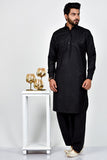 Black Indian Boys Kurta Shalwar Eid Suit - Asian Party Wear