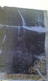 Blue Velvet Shawl with Gold Stud Diamond Embellishment Women’s Luxury