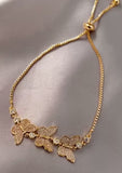 Butterfly Gold Plated Adjustable Bracelet for Women’s & Girls