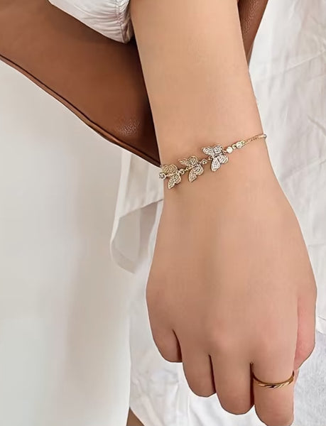 Butterfly Gold Plated Adjustable Bracelet for Women’s & Girls