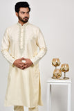 Cream Ethnic Wedding Kurta Pajama for Mens - Asian Party Wear