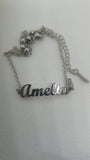 Amelia Double Chain Silver Plated Bracelet with Silver Ball Details
