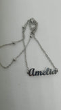 Amelia Double Chain Silver Plated Bracelet with Silver Ball Details