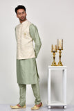 Ivory Pakistani Designer Nehru Style Jacket - Asian Party Wear