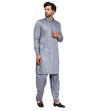 Light Grey Pakistani Men's Readymade Shalwar Kameez