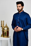 Navy Blue Mens Eid Kurta Shalwar - Asian Party Wear