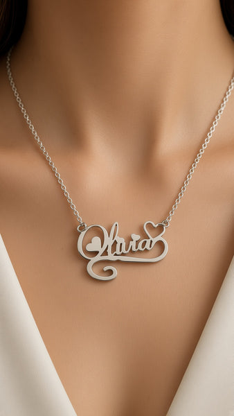 Olivia Personalized Name Necklace Silver Stainless Steel Locket Pendant