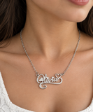 Olivia Personalized Name Necklace Silver Stainless Steel Locket Pendant