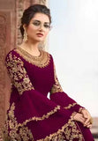 Purple Indian Designer Embroidered Anarkali Dress