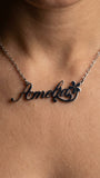 Amelia Silver Plated Customized Flower Necklace