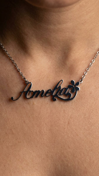 Amelia Silver Plated Customized Flower Necklace