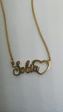 Sobia Personalised Gold Plated Heart Chain Necklace