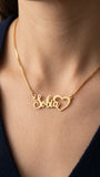 Sobia Personalised Gold Plated Heart Chain Necklace