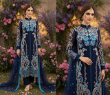Navy Blue Embroidered Salwar Suit