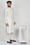 White Readymade Designer Men's Kurta Pajama