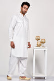 White Readymade Mens Shalwar Kameez Suit