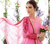 Pink Floral Embroidered Designer Salwar Suit