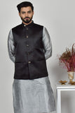 Black Mens Formal Waistcoat - Asian Party Wear