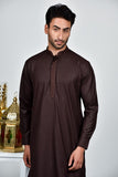 Dark Brown Eid Kurta for Men - Asian Party Wear