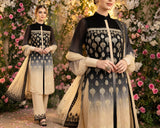 Black Cream Two Tone Embroidered Dress