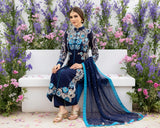 Navy Blue Embroidered Salwar Suit