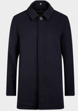 Dark Blue Mens Wool Blend Winter Topcoat