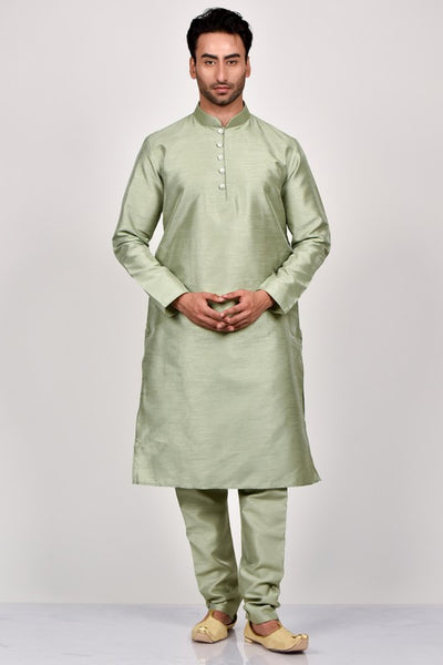 Sage Green Indian Mens Party Kurta Pajama - Asian Party Wear